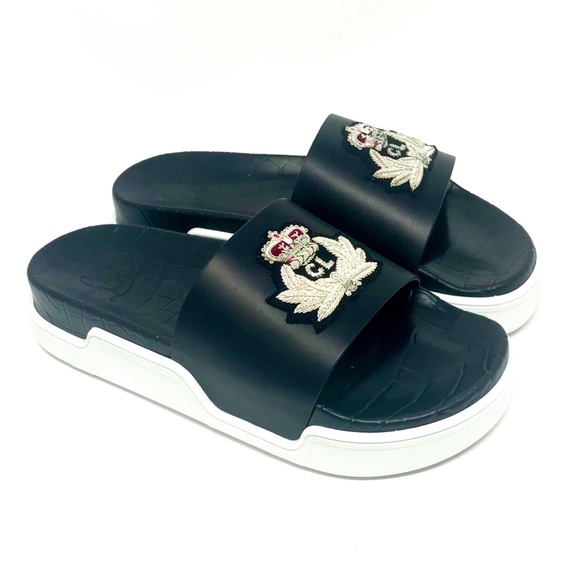 Brand New Christian Louboutin PoolBeau Calf Slides